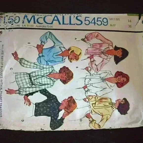 Vintage 1970s blouse, sewing pattern size 14 - Picture 1 of 2